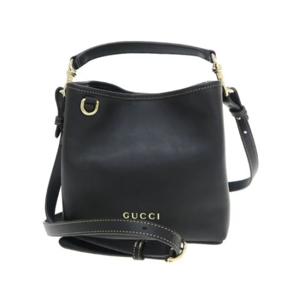 Gucci GG Emblem Bucket Bag Black